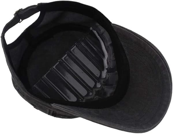 Militære caps for menn og kvinner klassiske justerbare slitte hatter unisex 100% bomull solid solid visir baseball caps sol fottur lue black