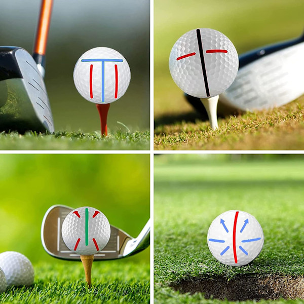 Golf Ball Line Drawing Marking Alignment Kits, 1 Pack Golf Ball Liner Template og 2 stykker Golf Ball Markers