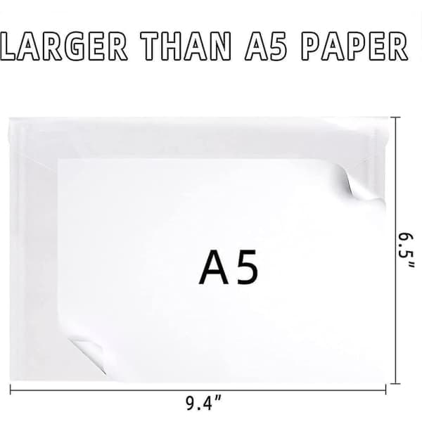 A5 Plastlommer Klar - 10 Pop Up Lommer Polypropylen Mappe Gave
