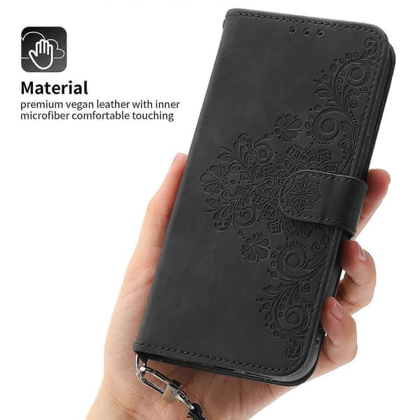 Til iPhone 12 Mini Etui, Læder Wallet Flip Etui Med Rem