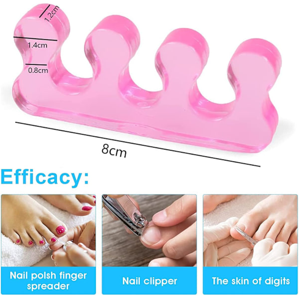 PCS Gel Tåseparator, Gel Nagellack Tåspridare för Män och Kvinnor Rätare och Korrigerare Återanvändbara för Överlappande Tår.