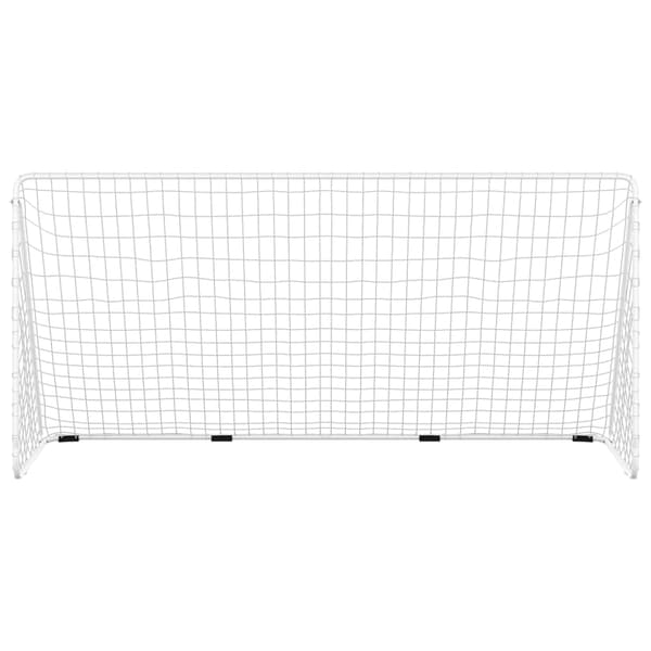 vidaXL Fodboldmål med net Hvid 183*91*91CM Stål Hvid