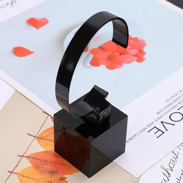 Klockdisplayställ - Armbandsur Smycken Klockdisplay Rack Hållare Akryl Klockställ Organizer Hållare för Hem- eller Butiksanvändning (Svart)