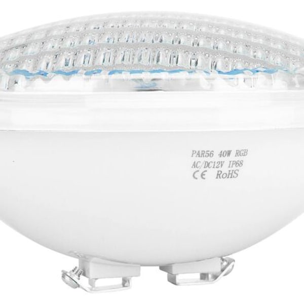 RGBW 40W PAR56 poolljus, LED poolspotlight vattentät IP68, LED nedsänkbar poolljus 12V DC/AC, Multicolor Submersi