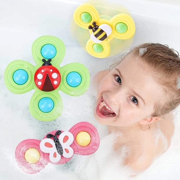 3-pack - Fidget Spinner med sugpropp för barn - Snurrleksak flerfärgad