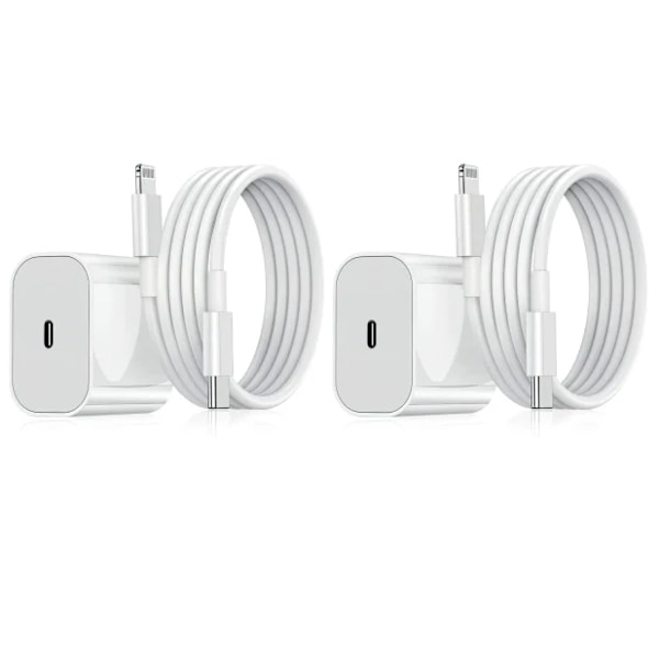 Oplader til Apple - Hurtigoplader 20W, Apple-stik, Adapter + 2m Kabel Hvid, Flere Størrelser Tilgængelige (Flere kombinationer tilgængelige) Apple interface 2pc