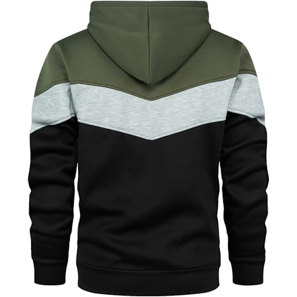 Herre Nyhet Fargeblokk Hoodies Koselig Sport Utendørs Green Black L