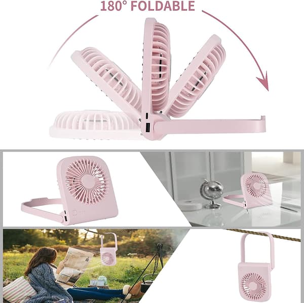 Bordventilator, Mini USB-ventilator, Kraftig Luftstrøm, 4 Hastigheder, Bærbar Ventilator