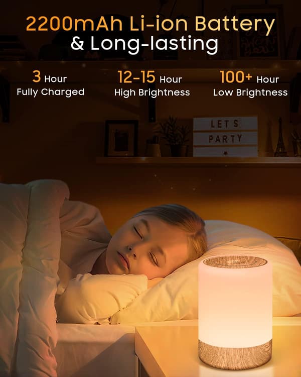 Dæmpbar Touch Sengelampe, 256 RGB Farveskiftende Varm LED Bordlampe