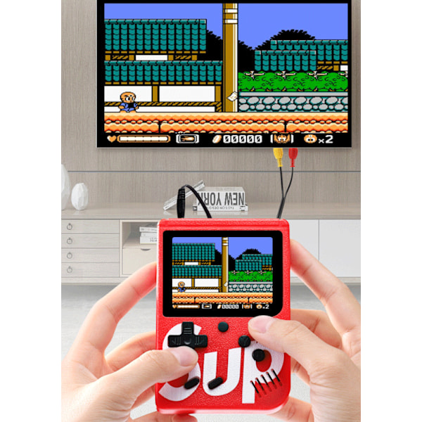 Retro Handheld Spelkonsol med 400+ Klassiska Spel - 2.4\" HD-Skärm Bärbar Spelkonsol Stöder TV-Skärmutgång (Vit) white