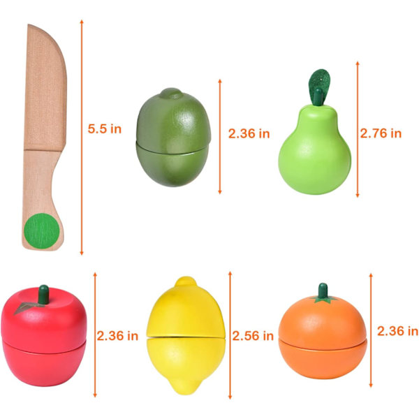 11-delad pedagogisk kostym för 1-3-åringar, vegetarisk skärare, leksak, mat, frukt och förvaringsrum, leksaker, presenter
