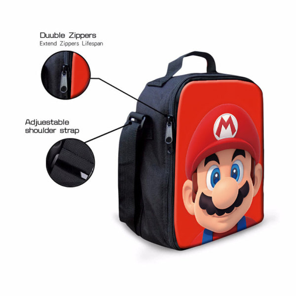 Super Mario Prinsessa Reppu Koululaukku Penaali Lounaslaukku Kolmiosainen Set