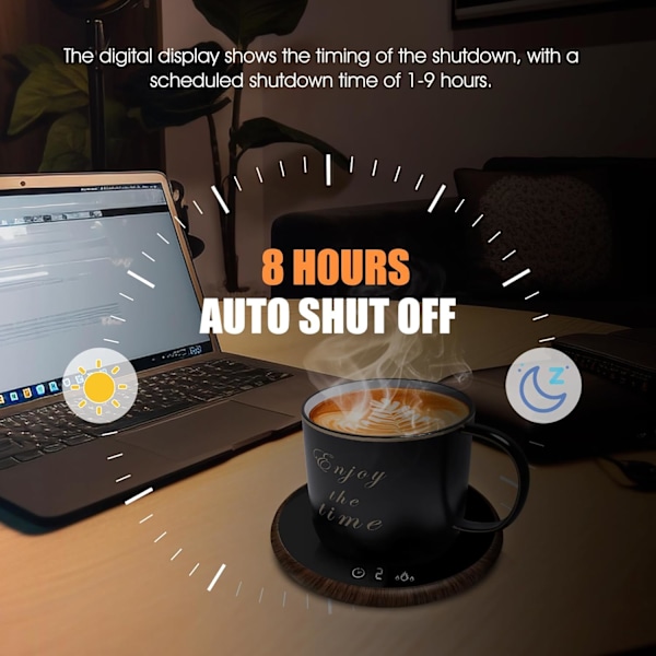 Kaffe Mugg Värmare, Smart Elektrisk Dryck Kopp Värmare med Touch-teknik och LED-display