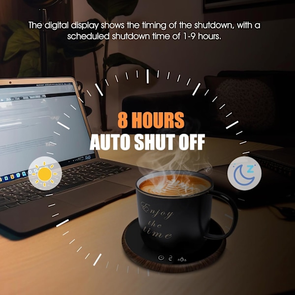 Kaffevarmer, Smart Elektrisk Drikkekop Varmer med Touch-teknologi og LED-display