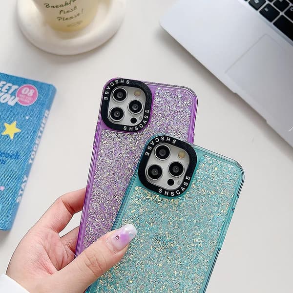 Glitter Epoxy -puhelinkotelo iPhone 15 Plus -puhelimelle