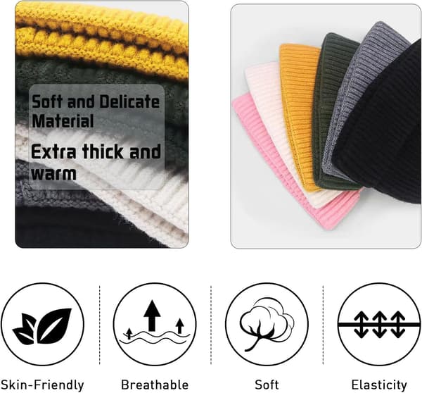 Vintermössa, unisex stretchig mjuk mudd, termisk randig upprullad kant vintermössa, present till familjen Cymbidium One Size