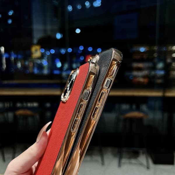 Nahkainen galvanointi puhelinkotelo iPhone 14 Pro:lle
