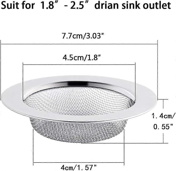 2 stk. vaskesi i rustfrit stål, 7,5 cm afløbsindsats, vaskesi, køkkenvaskesi