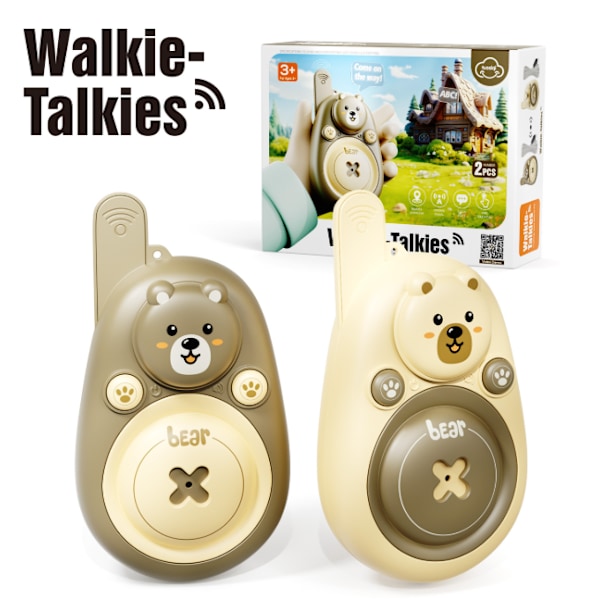 Børne-walkie-talkie med lang rækkevidde, trådløs transmission, pager, udendørs samtale, tegneserielegetøj med snor Brown bear