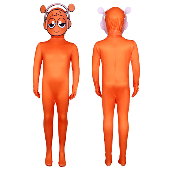 Nye Ankomster Voksne Barn Gutter Jenter Sprunki Incredibox Rhythm Box cosplay kostyme spill strømpebukser 170 orange color