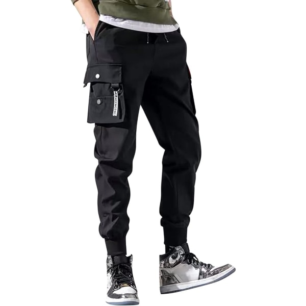 Mustat miesten kävelyhousut Muoti lenkkeilyhousut /XL black XL