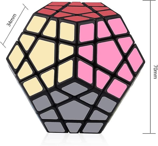Shengshou Megaminx Speed Cube 3x3 Dodekaeder Hexagon Pusle Legetøj Sort