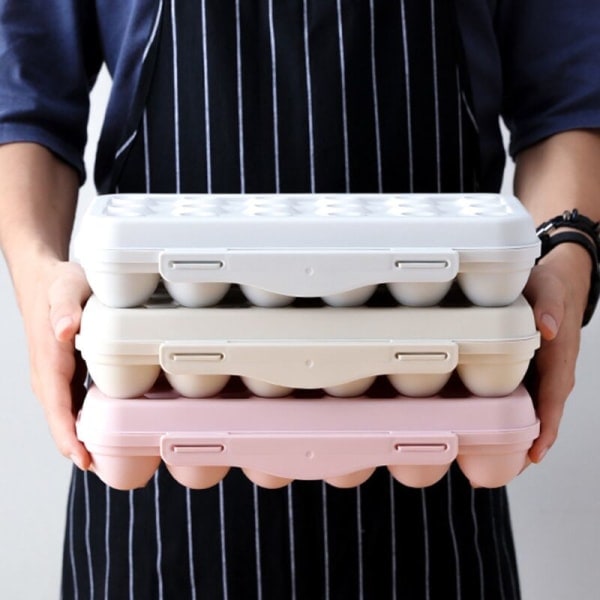 Egg oppbevaringsboks, 2 stk eggboks kjøleskap, plast eggboks, kjøleskap eggbeholder, 12 egg oppbevaringsboks, for egg