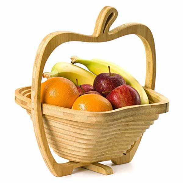 Fruktkorg, torkad frukt presentbricka som kan förvandlas till en korg. Snackbox
