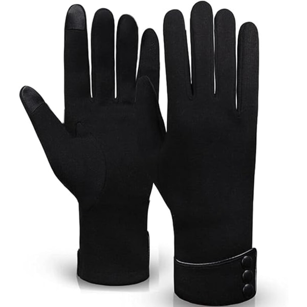 Vinter ridning fleece touch screen handsker sort lige størrelse
