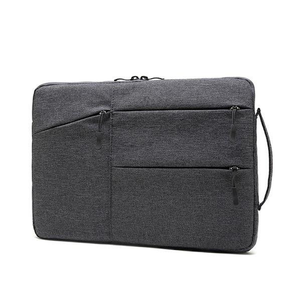 Dubbellagers tjock plysch innerfoder portfölj, laptopväska