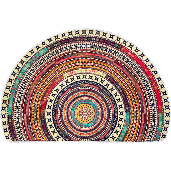 Boho Halvrund Inomhus Entrématta Dörrmattor 36x24 Tum Absorberande Halkskydd Sovrum Fram Bak Utomhus Välkommen, Bohemia Etnisk Stil Mönster