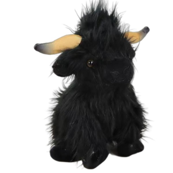 Simuleret Skotsk Højlandskø Plush Legetøj Børnedukke Sort black