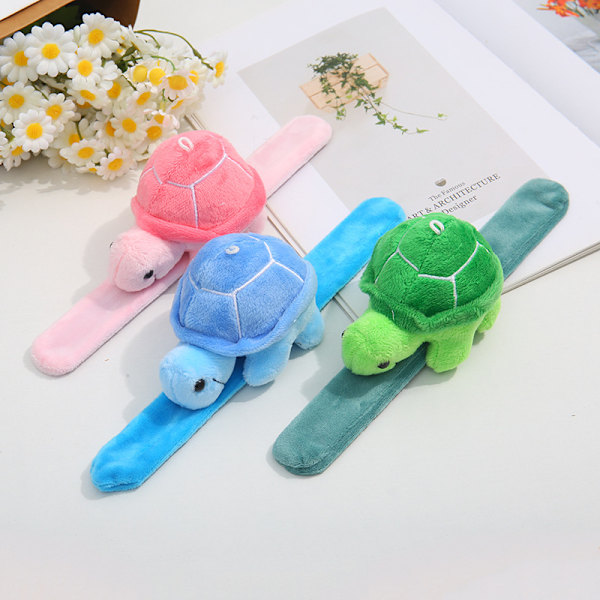 3pcs Turtle Slapping Bracelet Plush Hug Slapping Wristband Children's Party Gift Supplies Snap Snap Snap Ring