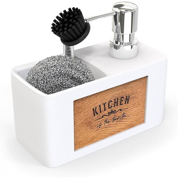 Svart diskmedelspump för kök - Diskmedelspump för kök - Köksorganisatör - Diskhoorganisatör - Fairy-pump white