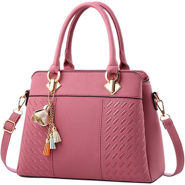 Damhandväska Axelväska Crossbody Messenger Bag Tote Satchel för Dam PU Läder Plånbok Rubber Red