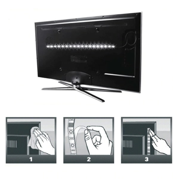 Led-sløyfe for USB, varmhvit LED, 3 meter, TV