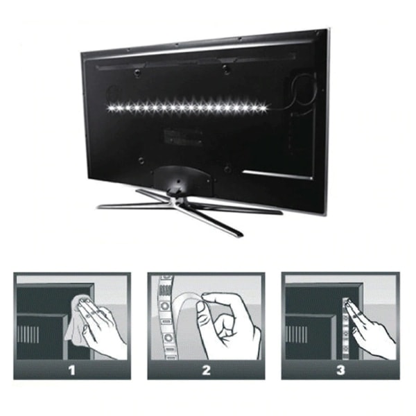 USB-liitäntäinen lämmin valkoinen LED-nauha 3 metriä TV:lle
