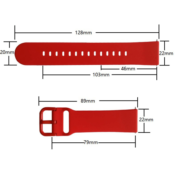 Passer til Samsung active2 farge spenne silikonrem 14 farger valgfritt red 20mm