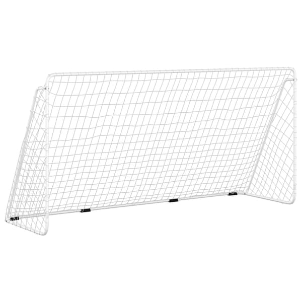 vidaXL Fodboldmål med net Hvid 183*91*91CM Stål Hvid
