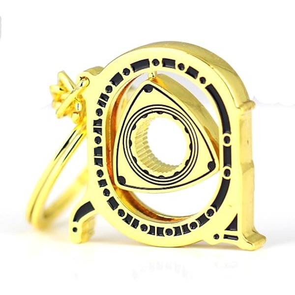 Spinning Rotor Nøglering Kreativ Bil Fans Autodele Model Wankel Rotationsmotor Nøglering Nøglering Kæde Nøglering Nøgleholder. gold