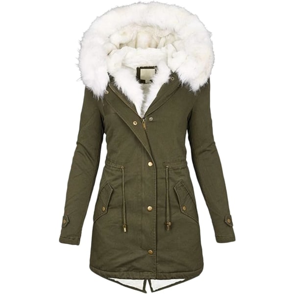 Varm armygrønn fleece komfortfrakk for kvinner /3XL Army green 3XL