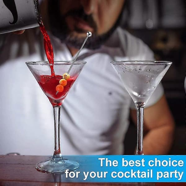 12 stk. Cocktailpinde, Martini-pinde i rustfrit stål, cocktail tandstikkere