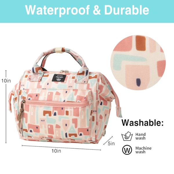Liten blöjryggsäck, miniryggsäck för blöjor och axelväska för blöjor med isolerad ficka Camouflage Pink