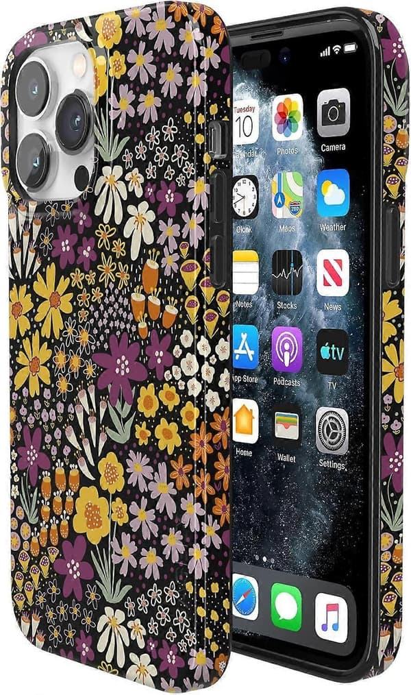 iPhone 14 Pro Max Deksel | Plommeblomstret | Klassisk Ultratynt Dekseldesign