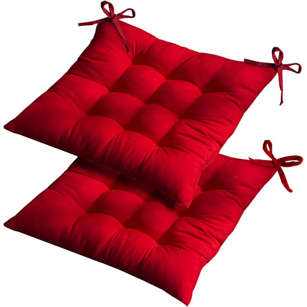 Sitsdynor för matstolar, 2-pack 40×40CM Röd Tjock
