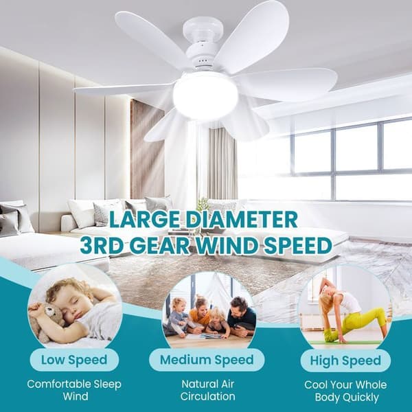 Loftventilator - 40W - 6 blade - 3 hastigheder - Stille