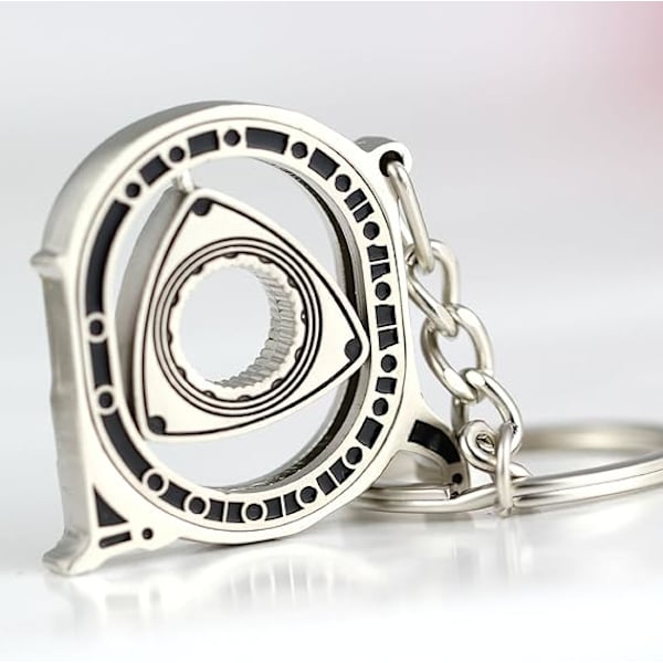 Svingende Rotor Nøkkelring Kreativ Bil Fans Autodeler Modell Wankel Rotasjonsmotor Nøkkelring Nøkkelring Kjede Nøkkelring Nøkkelring. Polished silve