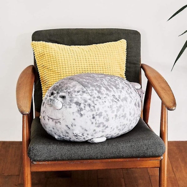 60 cm Sälkudde, Chubby Blob Sälkudde Söt Säl Gosedjur Bomull Plyschleksak Kudde Kompatibel med Bord Mjuk Säl Kramkudde Bac 30 cm Grå