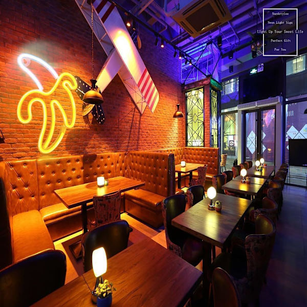 Neonljus i form av en banan, dekorativa neonljus för upphängning, USB- eller batteridriven, för hem, sovrum, bar, restaurang, jul, födelsedagsfest, present