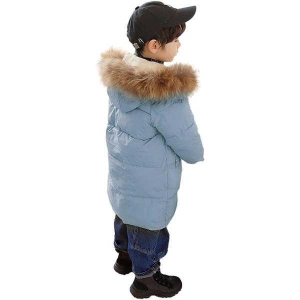 Blå vattert varm vinterjakke til barn og jenter 100cm blue 100CM